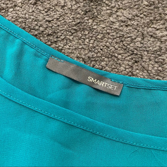 Teal chiffon blouse - Picture 4 of 5